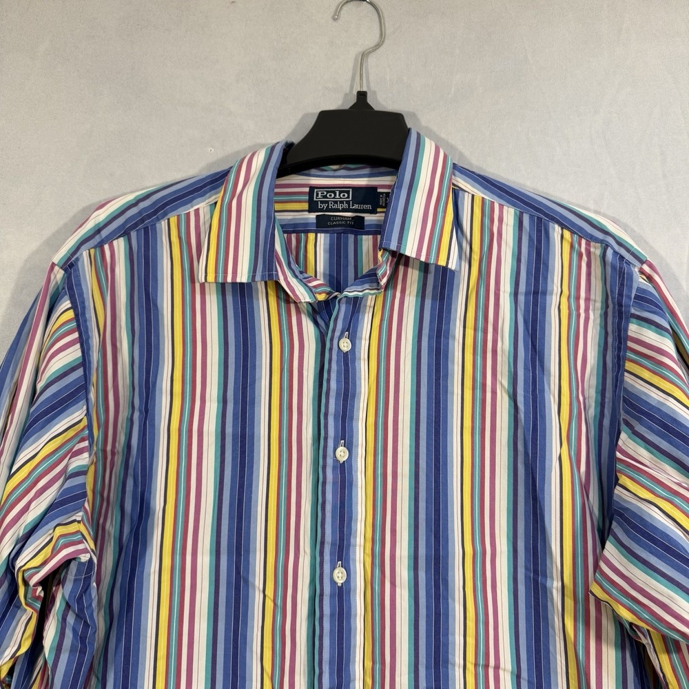 polo ralph lauren Curham Long Sleeve Button Shirt Striped Multicolor XL Preppy